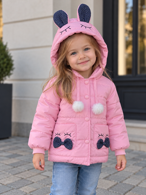 Демисезонная детская куртка для девочки Happy child 104 см розовый 47831332 фото