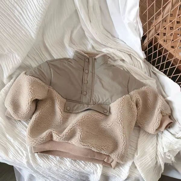 Повсякденна демісезонна дитяча куртка баранець (Teddy), бежева, розмір 98-104 60583543 фото