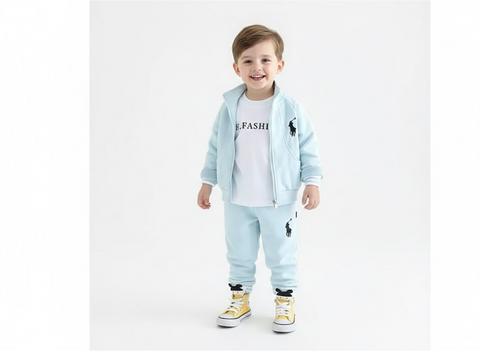Дитячий спортивний костюм для хлопчика трійка Fashion 86 см блакитний 60582641 фото
