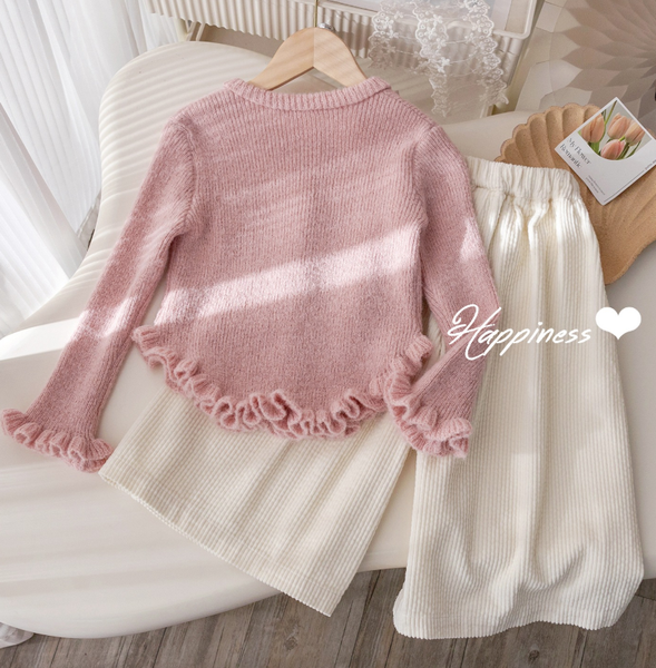 Детский костюм для девочки кардиган, брюки Sweet 80 см розовый 60583110 фото