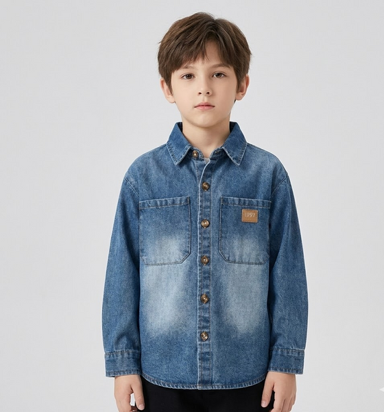 Детская рубашка для мальчика WELLKIDS 110 см синий 89542870 фото