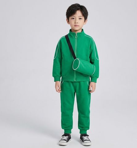 Спортивний дитячий костюм для хлопчика Bambini Felici 80 см зелений 91648318 фото