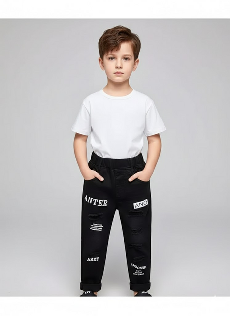Детские брюки для мальчика WELLKIDS 110 см черные 71545969 фото